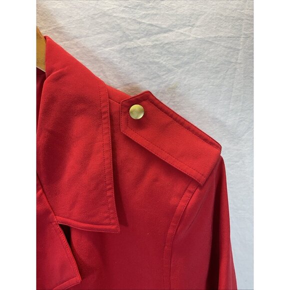 Diane Gilman Silk Duster long Jacket Trench Coat gold button Plus size 2X 56"‎ - Picture 4 of 13